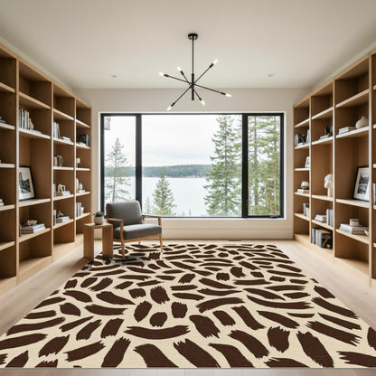 Brown Speckled Brush Strokes Rug