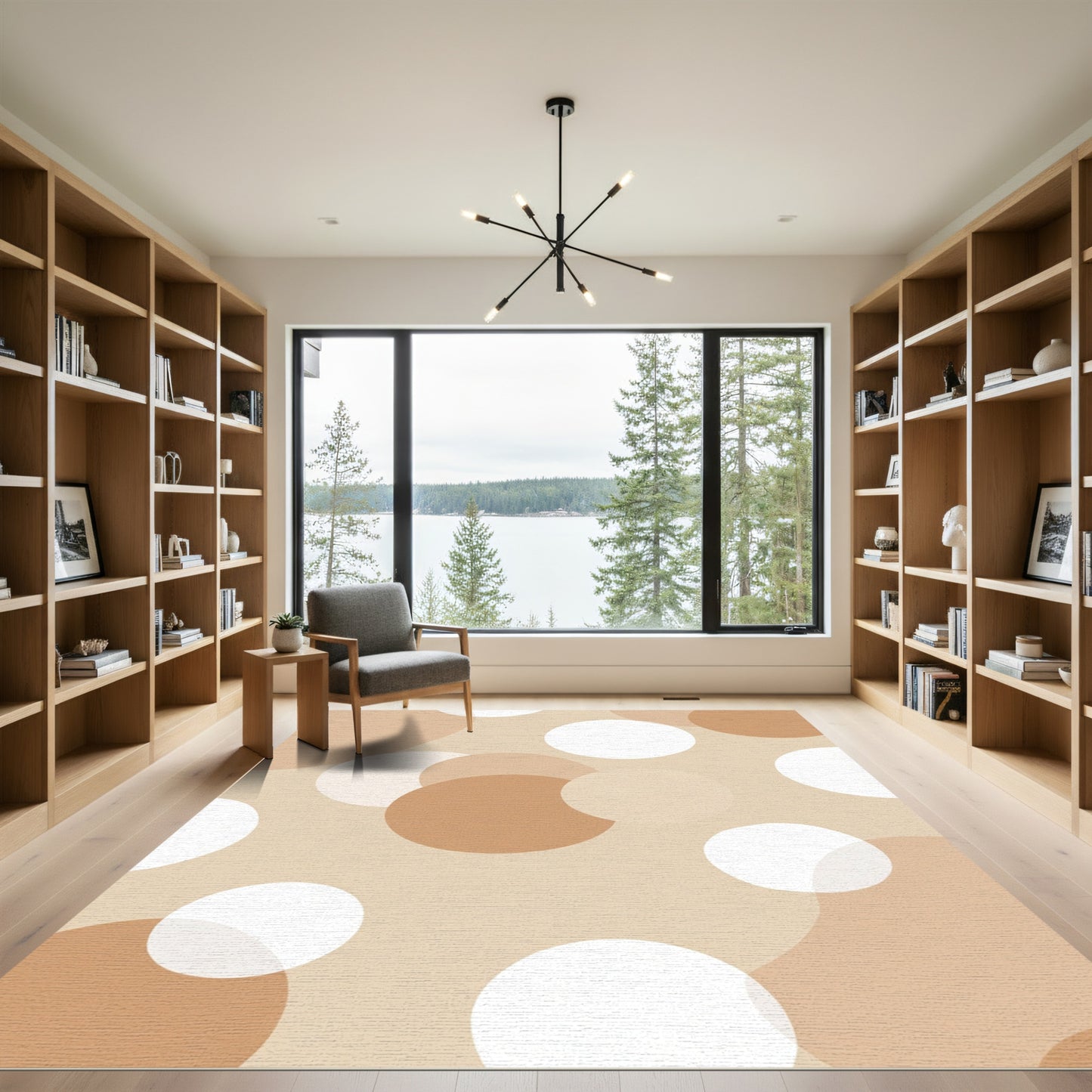 Earthy Tone Overlapping Circles Rug