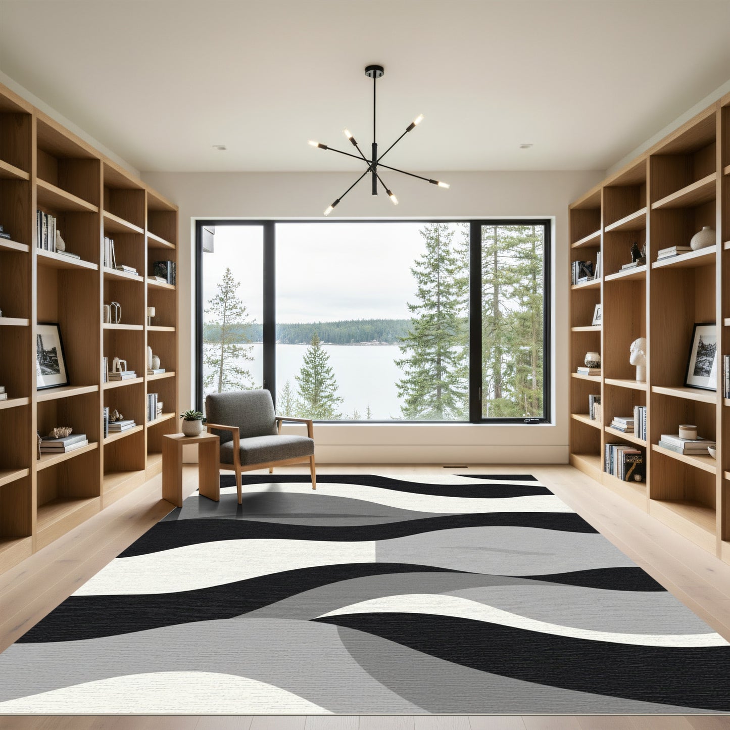 Monochromatic Abstract Organic Wave Rug