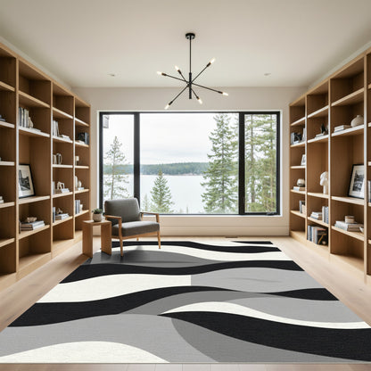 Monochromatic Abstract Organic Wave Rug