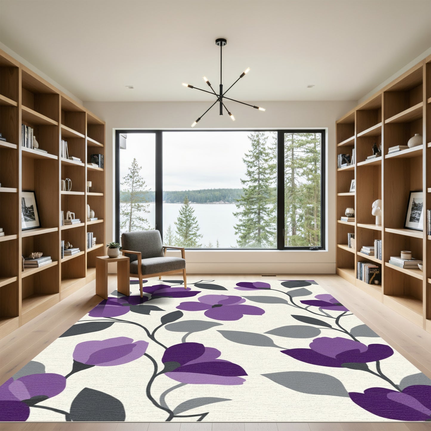 Amethyst Floral Vine Swirl Rug