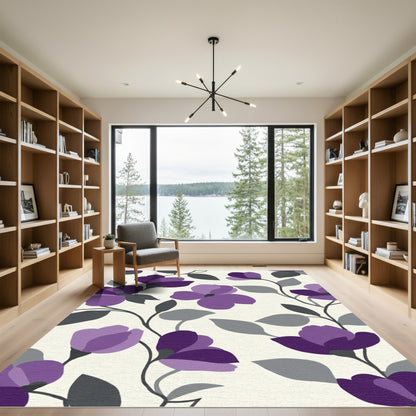 Amethyst Floral Vine Swirl Rug