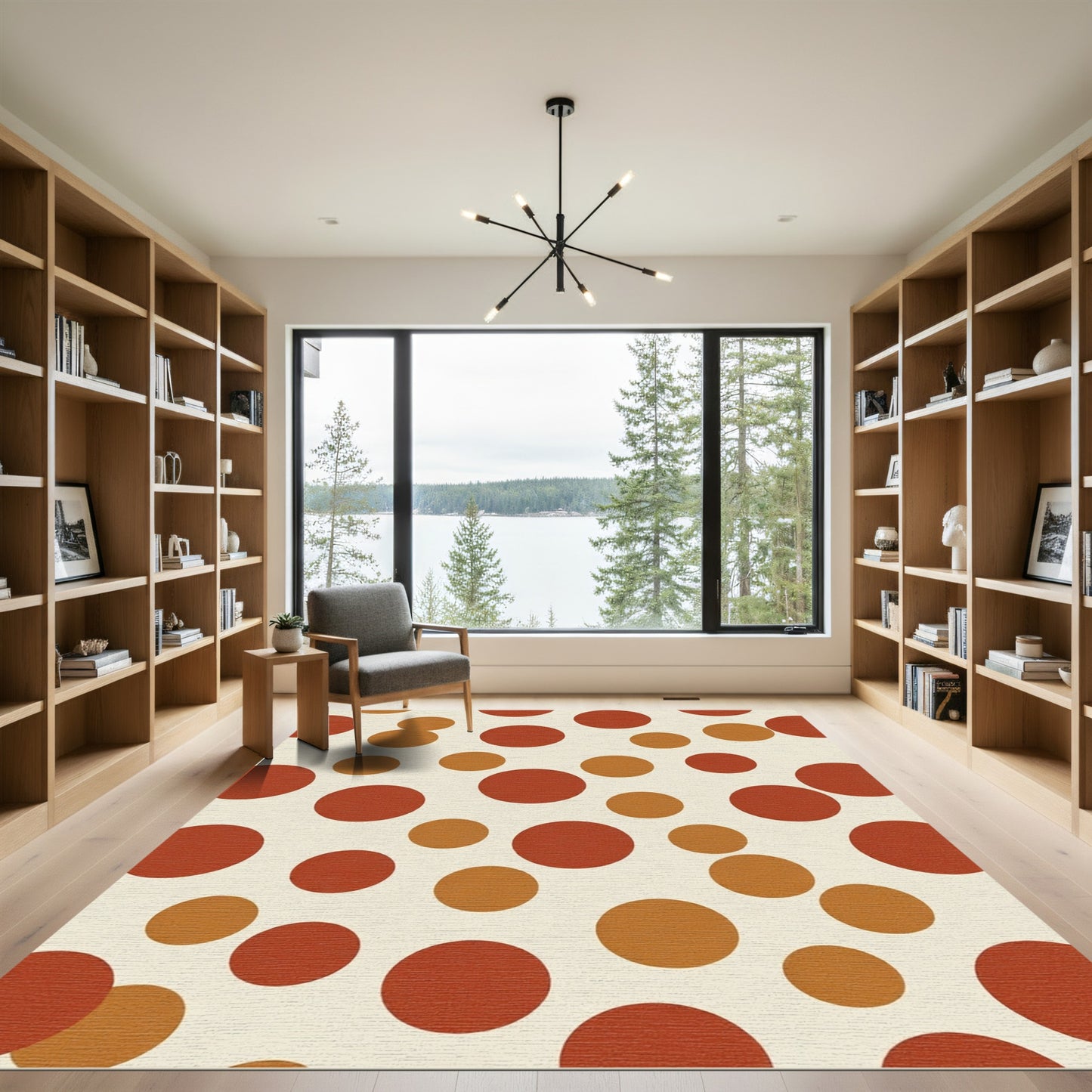 Terracotta Ochre Scattered Dot Rug