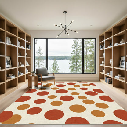 Terracotta Ochre Scattered Dot Rug