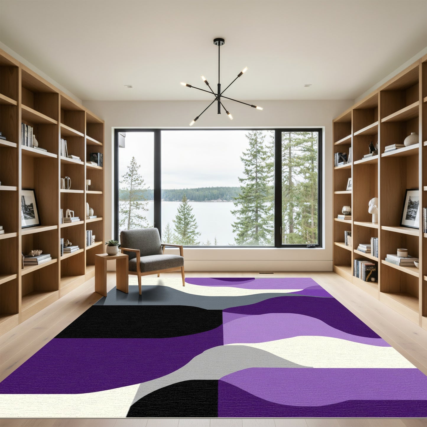Abstract Purple Lavender Gradient Flow Rug