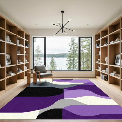 Abstract Purple Lavender Gradient Flow Rug
