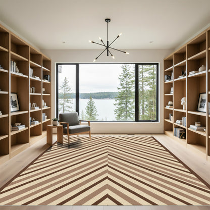 Earthy Chevron Stripes Rug