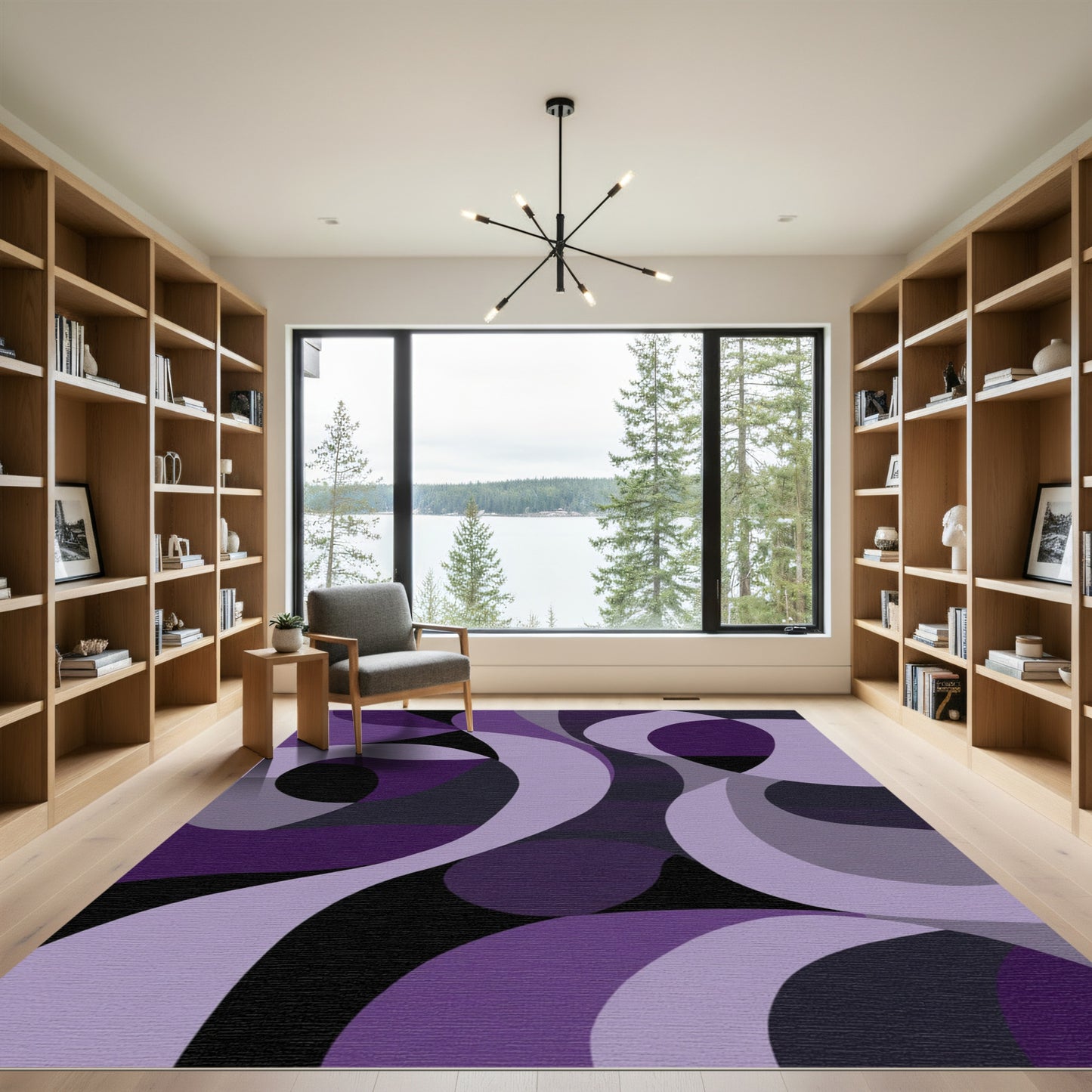Amethyst Gradient Abstract Swirls Rug