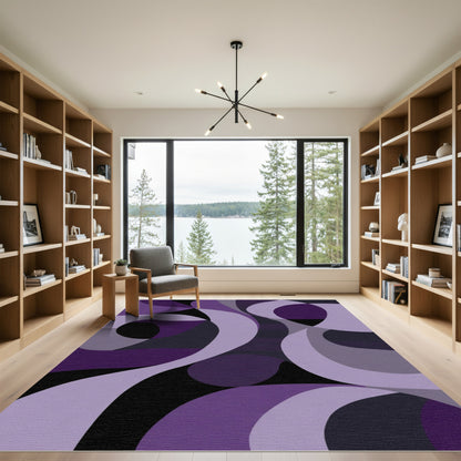 Amethyst Gradient Abstract Swirls Rug