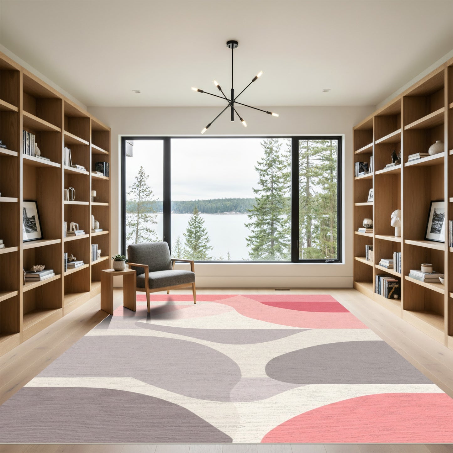 Soft Color Abstract Organic Shapes Rug