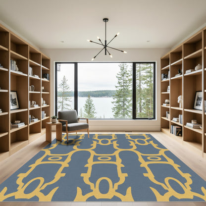 Gold Interlocking Oval Arch Rug