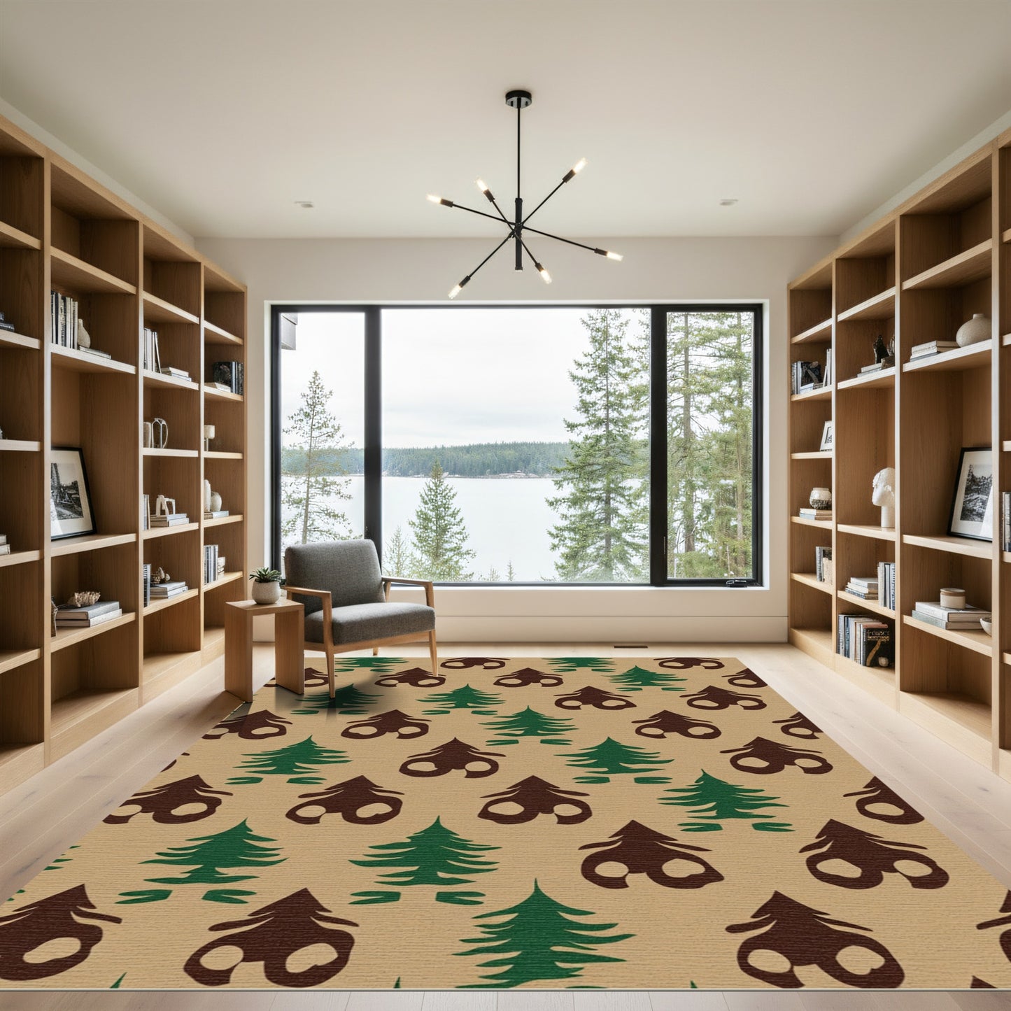 Retro Pine Tree Forest Duo Rug