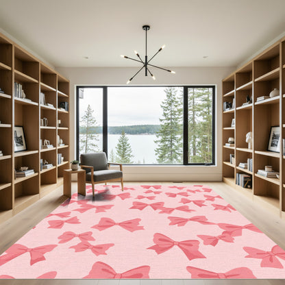Sweet Pink Bow Collage Rug