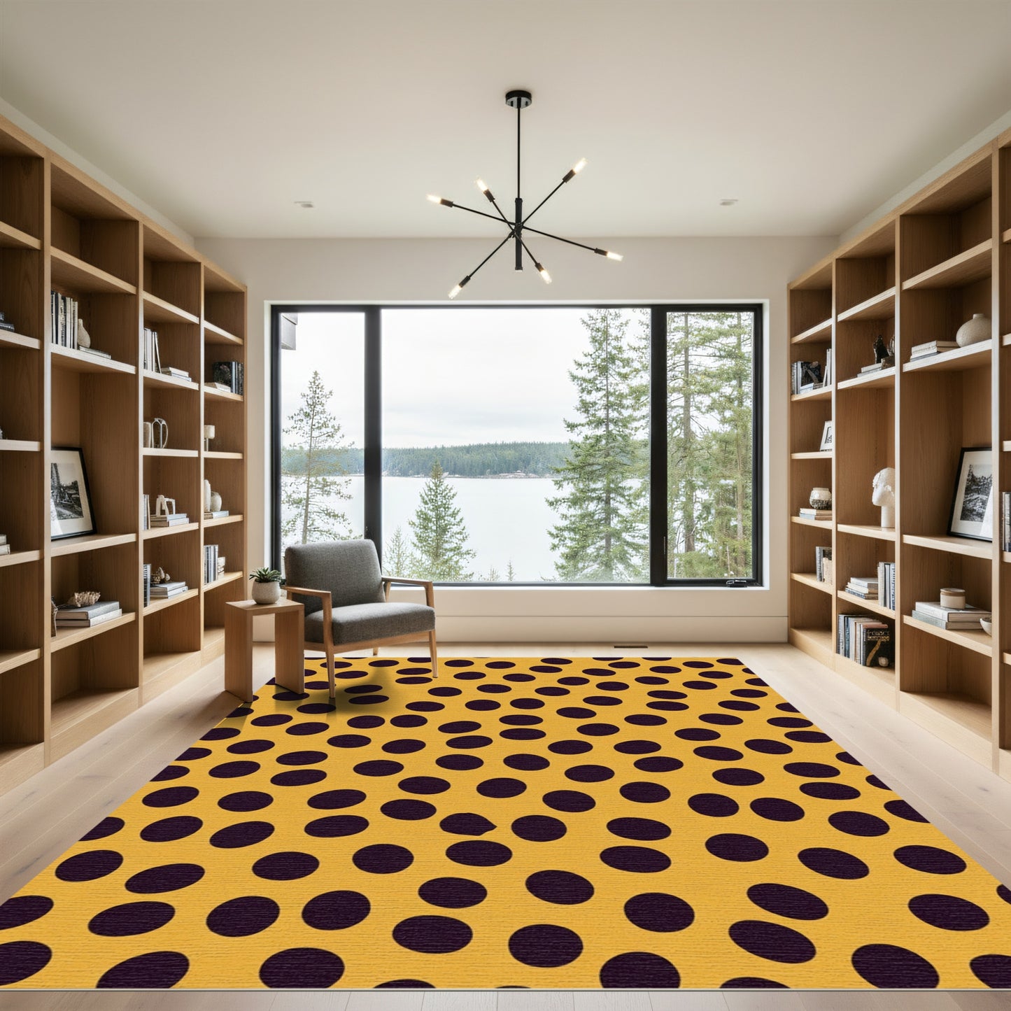 Bold Ochre Polka Dot Splash Rug