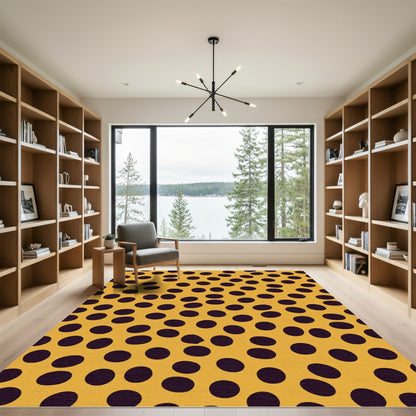 Bold Ochre Polka Dot Splash Rug