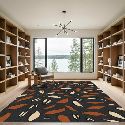 Abstract Autumn Leaf Scatter Rug