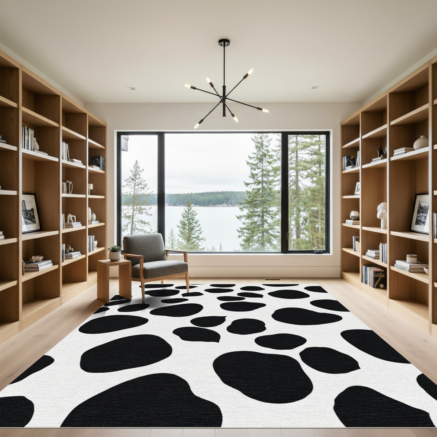 Monochromatic Spotted Irregular Shapes Rug