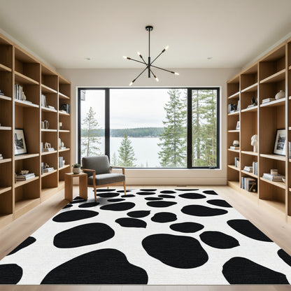 Monochromatic Spotted Irregular Shapes Rug