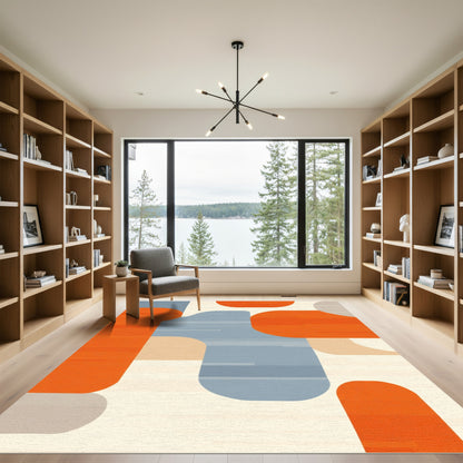 Modern Geometric Color Block Rug