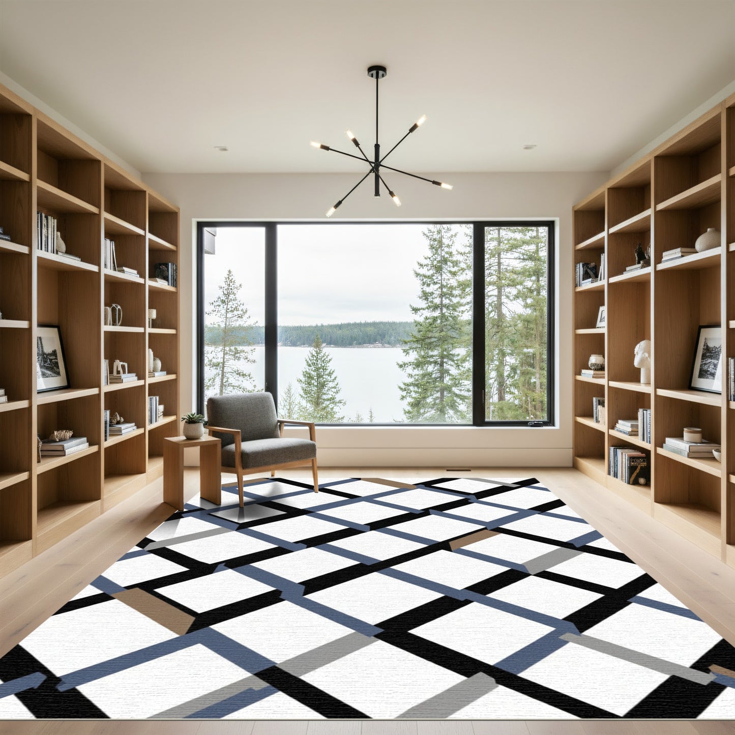 Geometric Diamond Weave With Gray Accents Rug