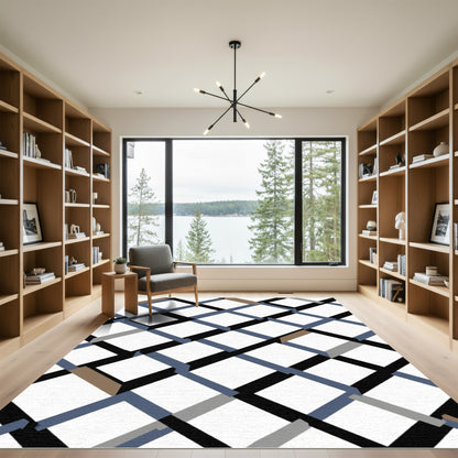 Geometric Diamond Weave With Gray Accents Rug
