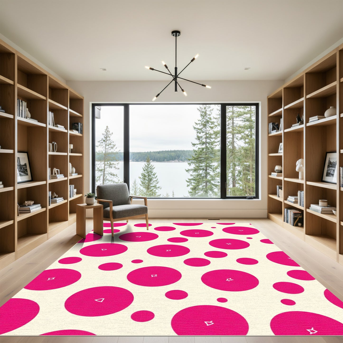 Bold Magenta Polka Dot Scatter Rug