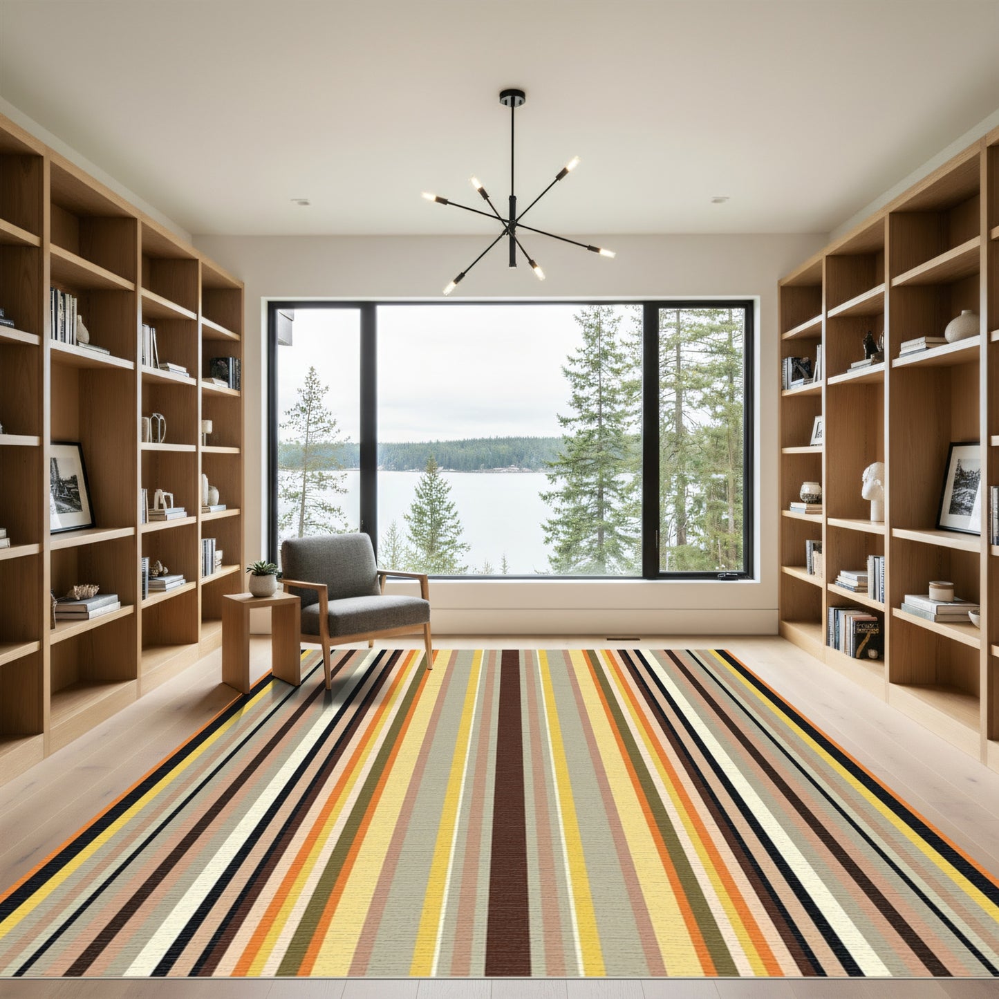 Earthy Tones Vertical Stripe Array Rug