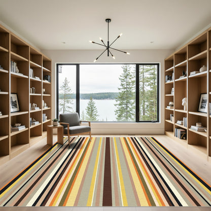 Earthy Tones Vertical Stripe Array Rug