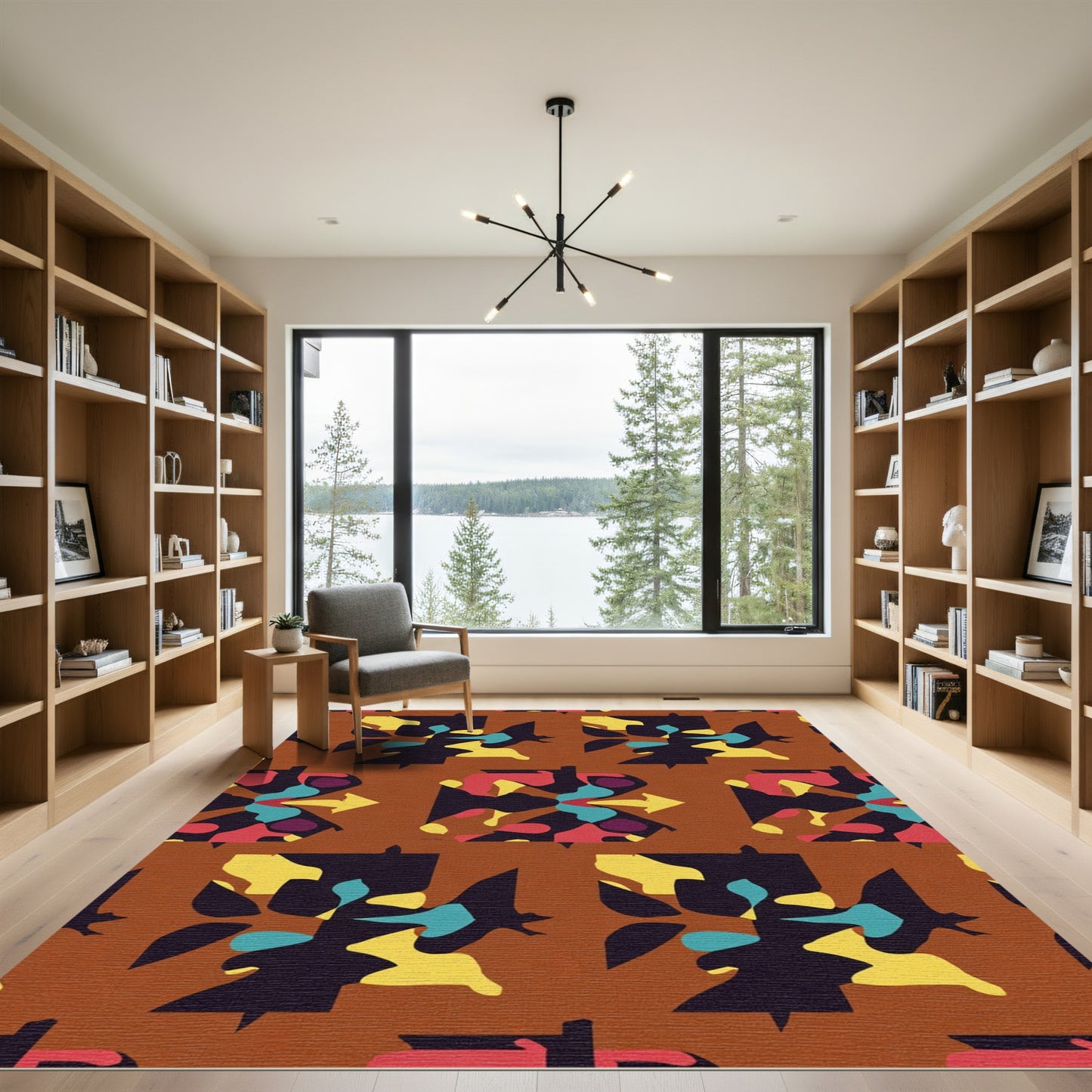 Abstract Mid Century Bold Shapes Rug