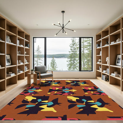 Abstract Mid Century Bold Shapes Rug