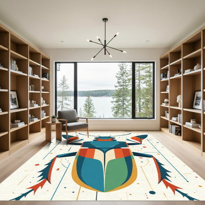 Abstract Geometric Beetle Colorful Stripe Rug