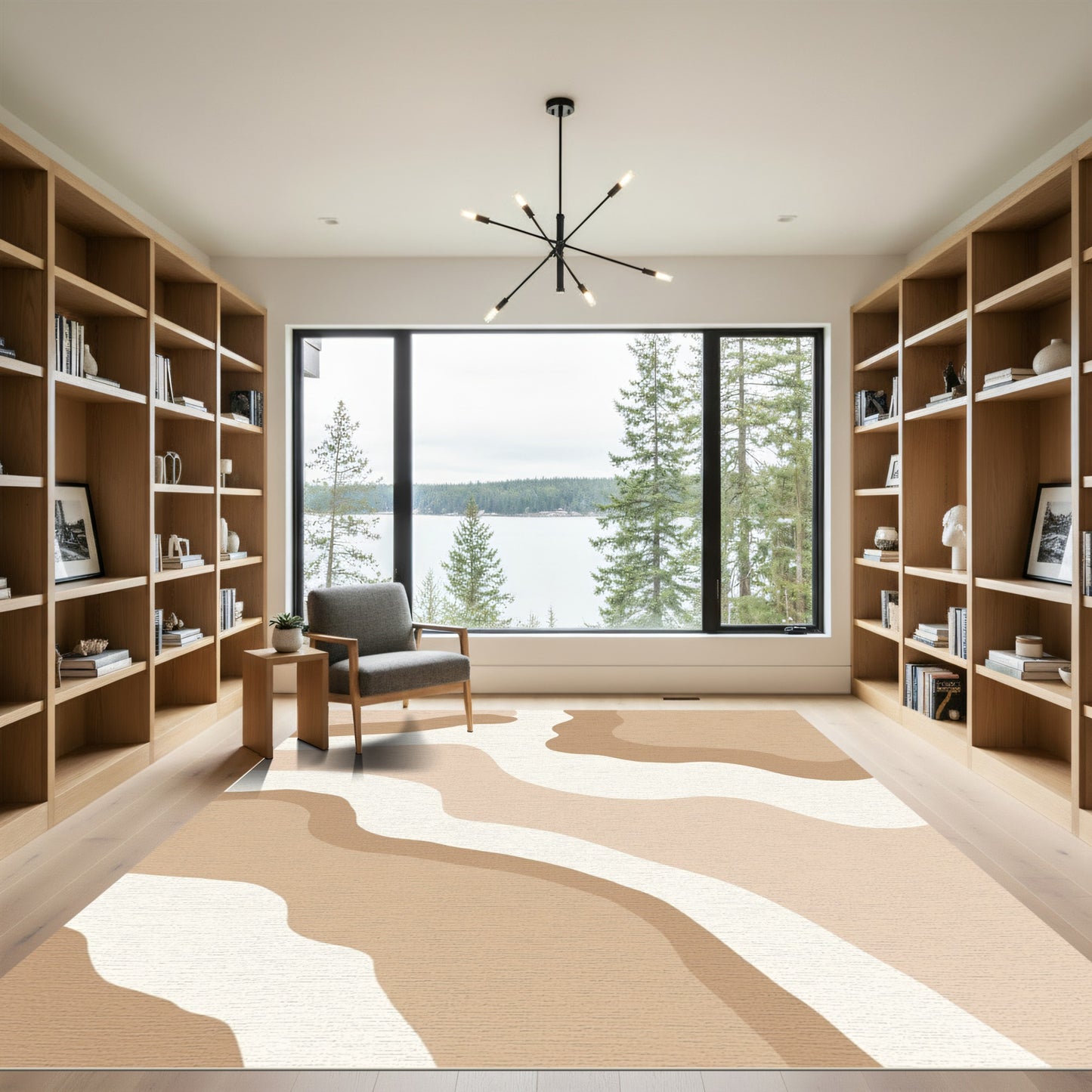 Earthy Serene Wavy Abstract Rug
