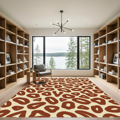 Brown Abstract Animal Print Rug