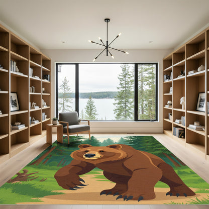 Brown Bear Woodland Path Rug