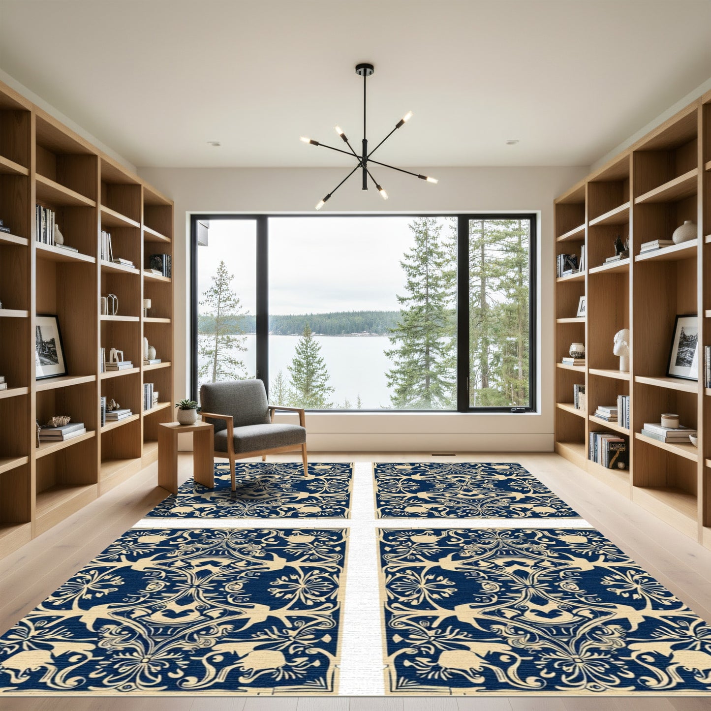 Tuscan Navy Golden Archway Medallion Rug