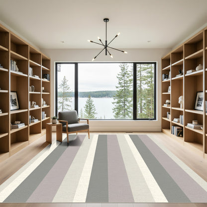 Neutral Palette Vertical Stripe Rug