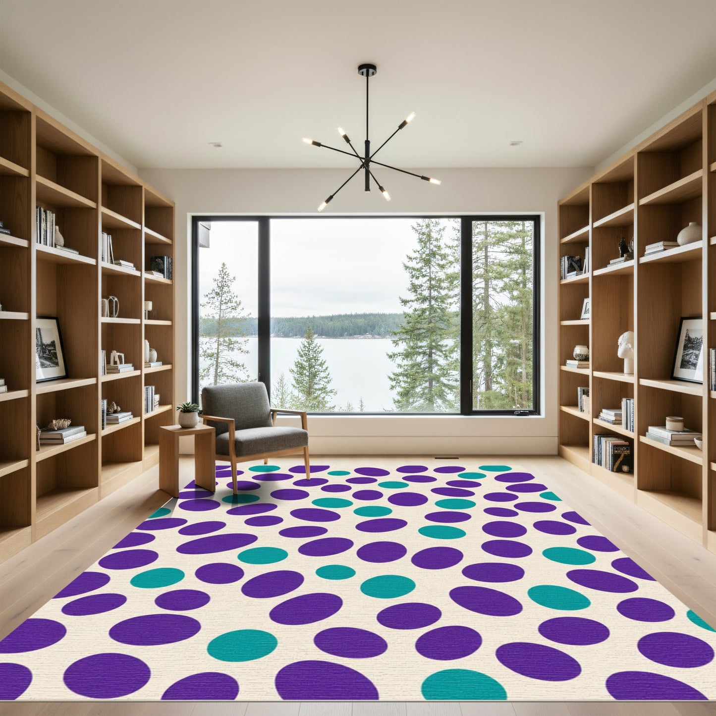 Purple Teal Oval Scatter Rug
