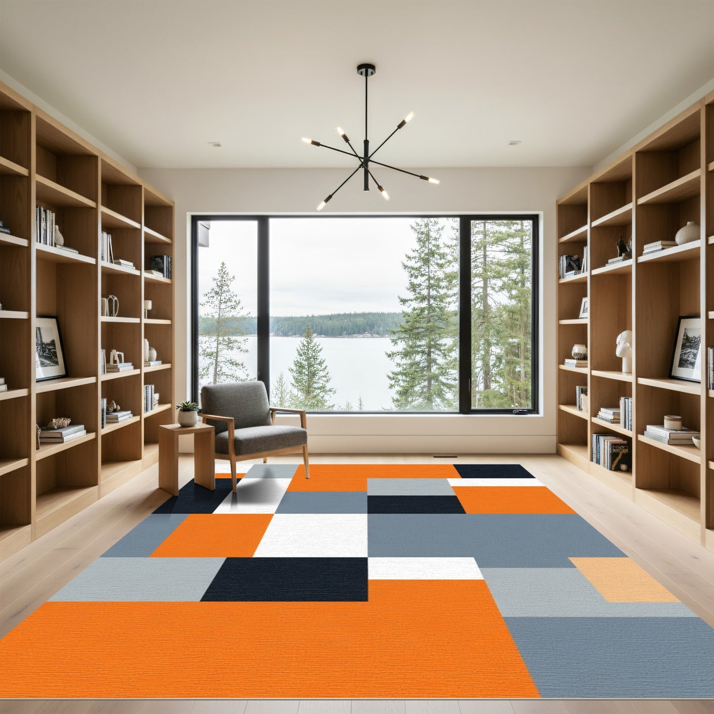 Bold Geometric Block Color Rug