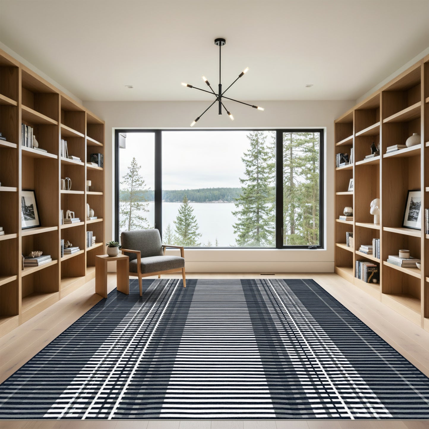 Monochromatic Tonal Striped Vertical Rug