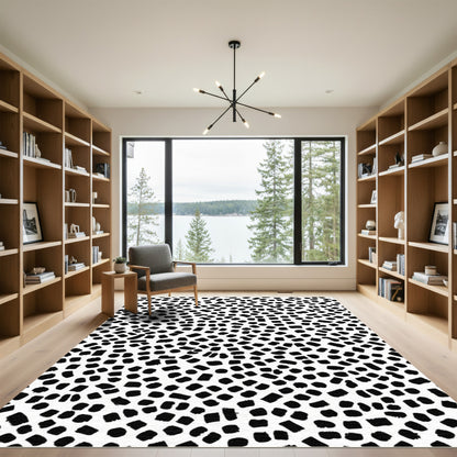 Black White Speckled Scatter Rug