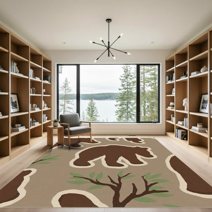 Brown Bear Forest Fauna Charm Rug
