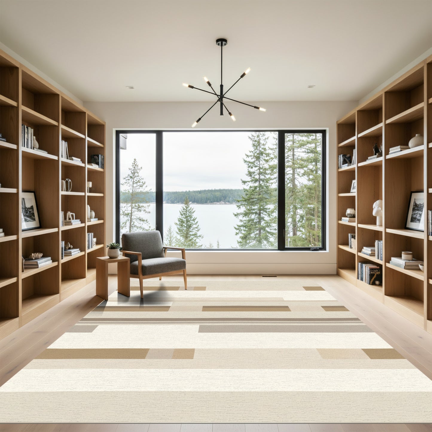 Earthy Abstract Horizontal Stripe Rug