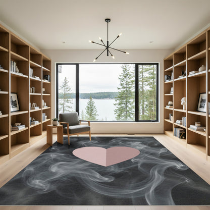 Pink Heart Smoke Swirl Rug