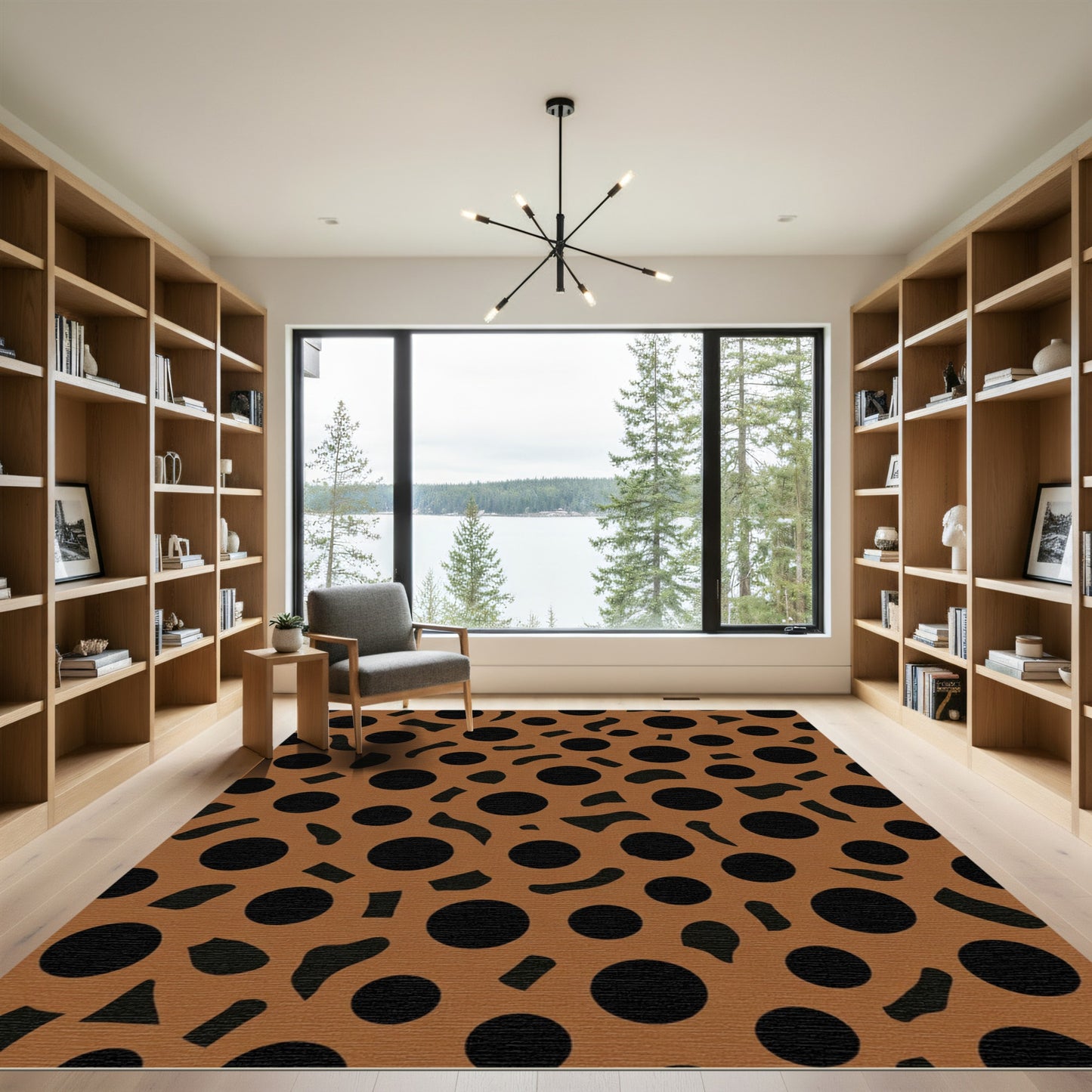 Chocolate Circles Organic Shapes Rug