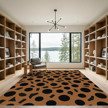 Chocolate Circles Organic Shapes Rug