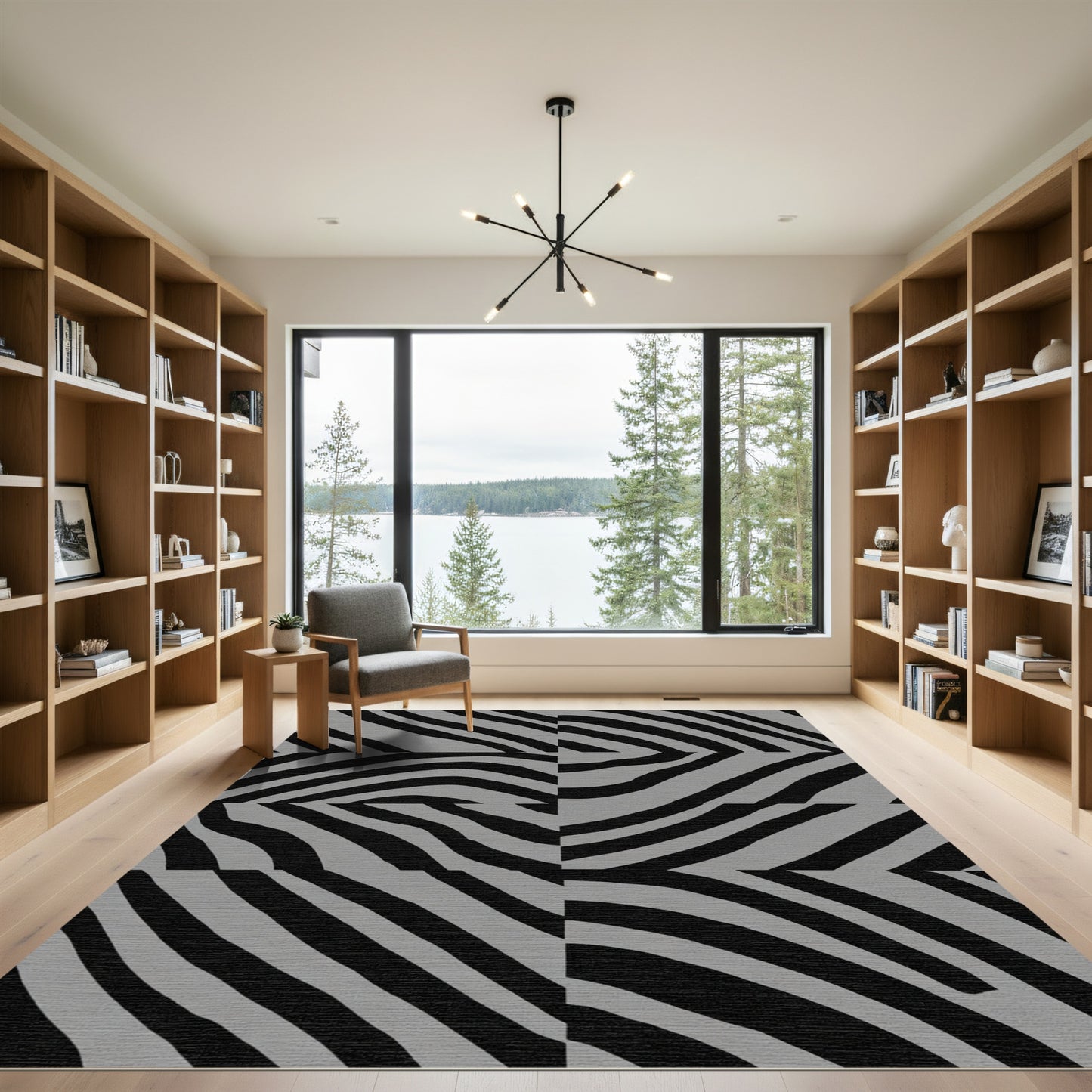 Monochrome Bold Animal Stripes Rug