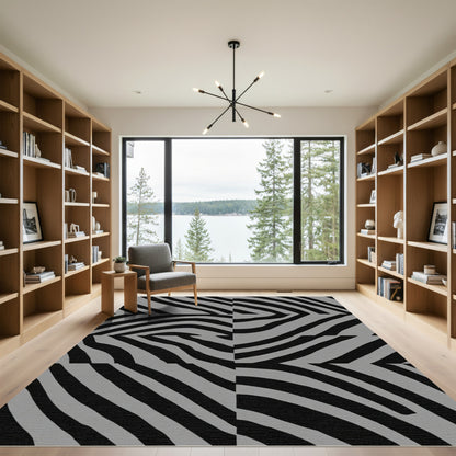 Monochrome Bold Animal Stripes Rug