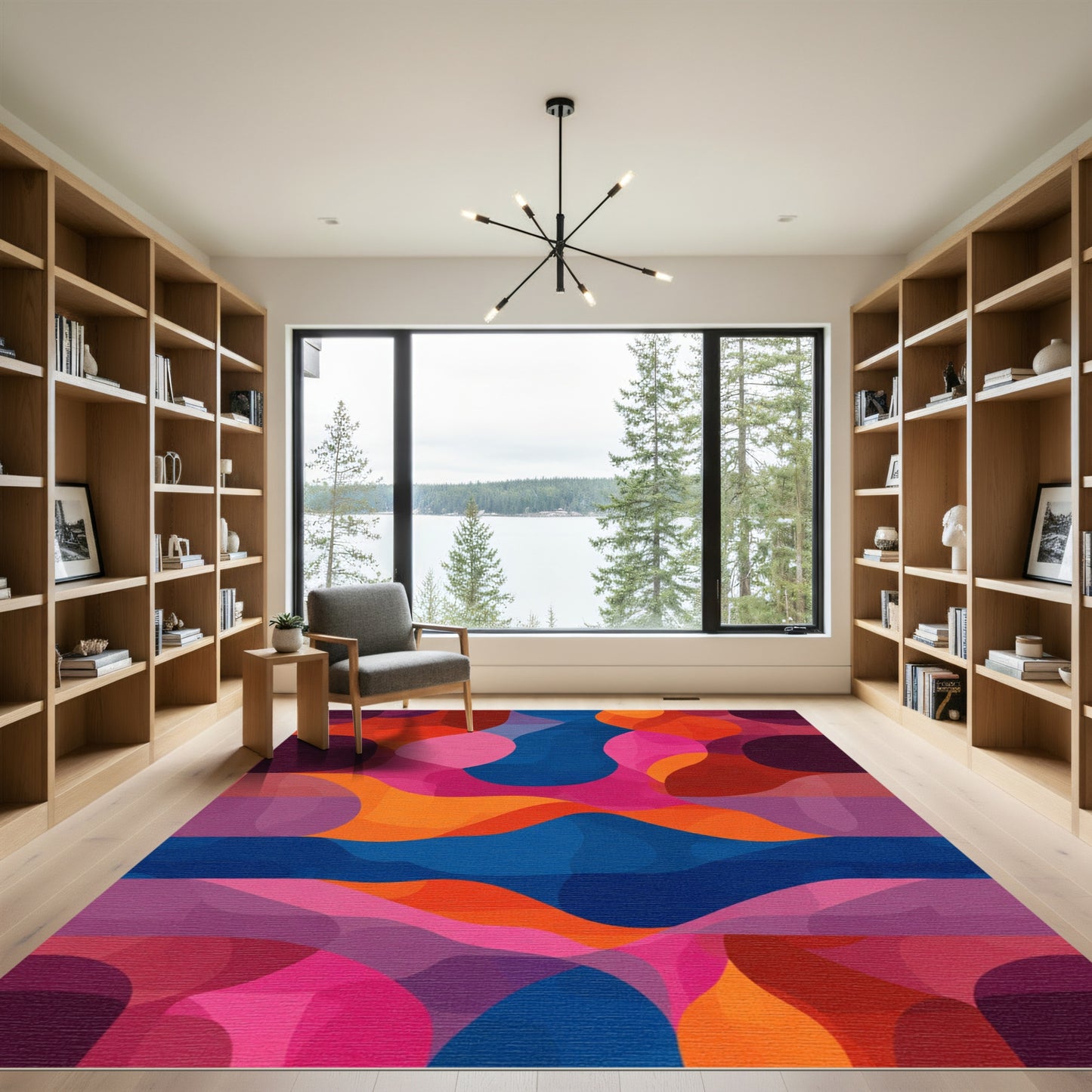 Vibrant Abstract Organic Shapes Rug
