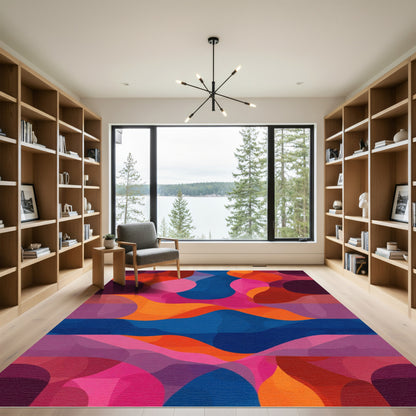 Vibrant Abstract Organic Shapes Rug