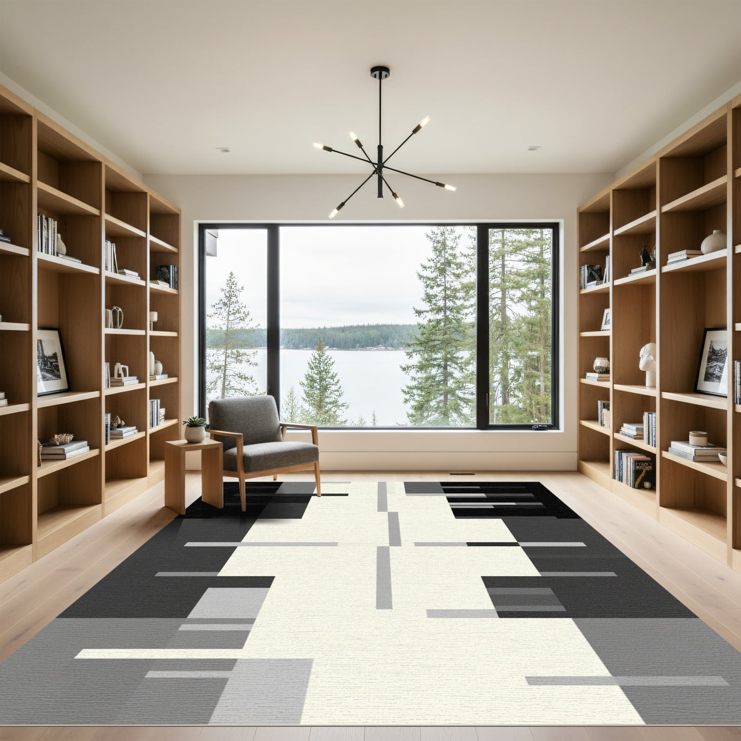 Monochromatic Abstract Geometric Slices Rug